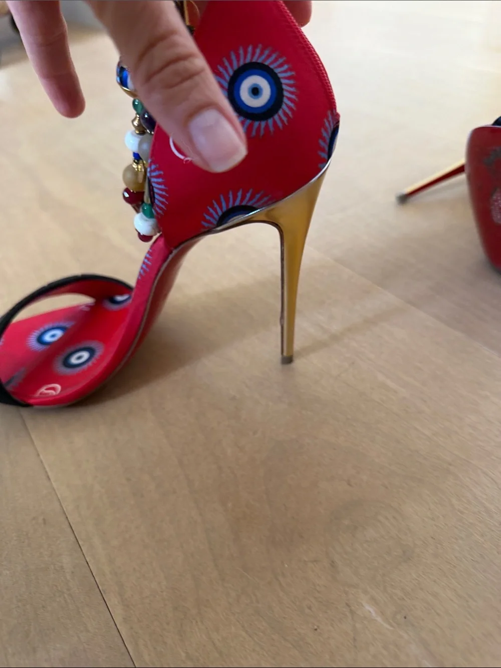 Christian Louboutin Red Satin Limited Edition Konstantinella Heels 38